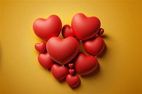 Premium Photo Red Ballons With Heart Form Valentine Day