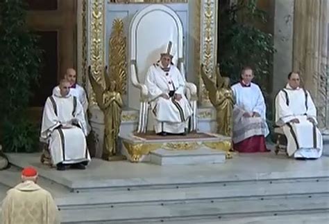 Pope Enthroned Between Golden Cherubim