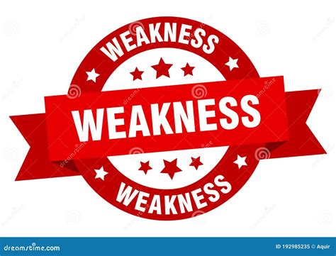 Weakness Round Ribbon Isolated Label Weakness Sign Stock Vector