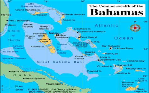 Map Of The Bahamas Depicts All Islands Of The Bahamas