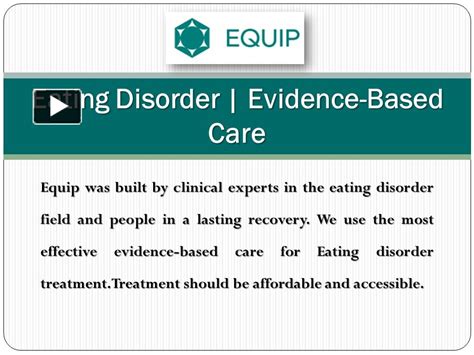 Ppt Eating Disorder Evidence Based Care Equip Health Powerpoint