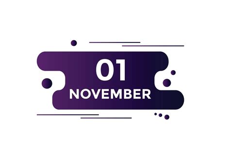 November 1 Calendar Reminder 1st November Daily Calendar Icon Template