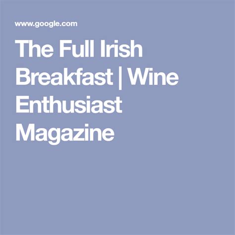 The Full Irish Breakfast Full Irish Breakfast Irish Breakfast Irish