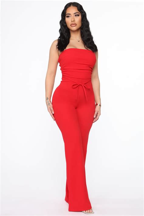 Womens Thea Jumpsuit In Red Size Xs By Fashion Nova Red Jumpsuits Outfit Fashion Jumpsuit