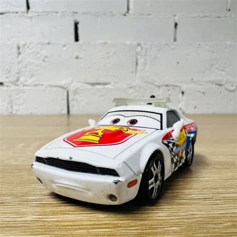 Disney Pixar Diecast Metal Cars Pat Traxson White Official Piston Cup