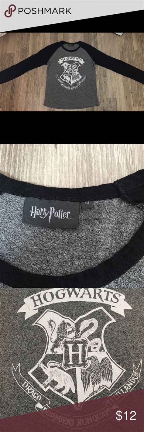 Long Sleeve Crew Neck Hogwarts Tee Harry Potter Tops Long Sleeve