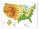 Topographic Map of USA print by Editors Choice | Posterlounge