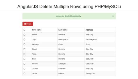 Deleting Multiple Rows Using Php Free Source Code Projects And