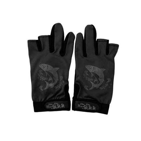 Buy 1pair Waterproof 3 Cut Finger Anti Slip Non Slip Fishing Gloves