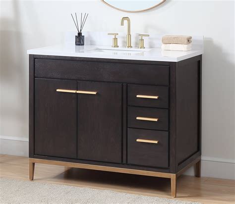 Consumer reports looks at the best countertops for bathroom vanity based on our tests of over a we also spill abrasive chemicals such as drano and nail polish remover on the counters to see if. 48" Tobak Bathroom Vanity in Cherry Brown Finish with ...