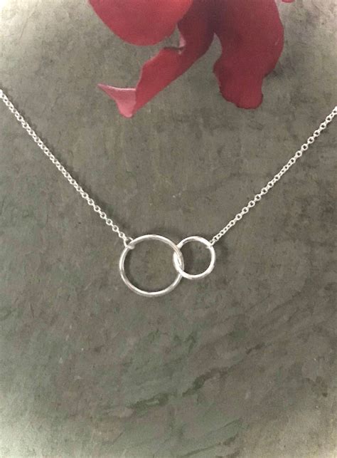 sterling silver double circle mother daughter friendship necklace