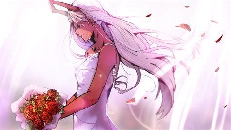 Download animated wallpaper, share & use by youself. Darling In The FranXX Pink Hair Zero Two Having Red Flowers With Pink Background 4K HD Anime ...