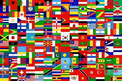 World Flags Background Vector Illustration Stock Vector Adobe Stock