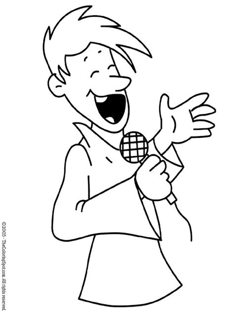 Male Singer Coloring Page Audio Stories For Kids Free Coloring