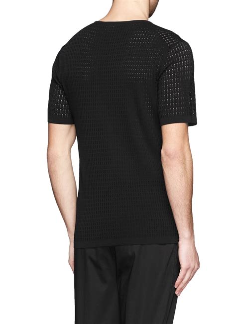 Neil Barrett Mesh Knit T Shirt In Black For Men Lyst