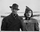 Actor and comedian Vic Oliver, with his wife, arriving at Southampton ...
