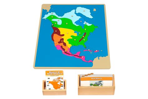 Montessori Materials Biomes Of North America Puzzle Map Complete Set