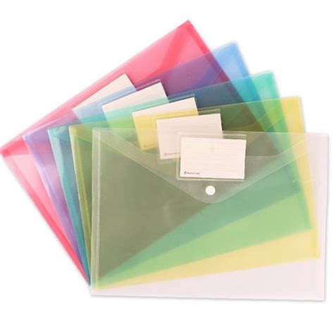 A4 Clear Document Bag Paper File Folder Stationery School Office Case