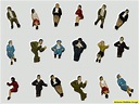 HO Scale Figures Seated painted package of 25-374-401