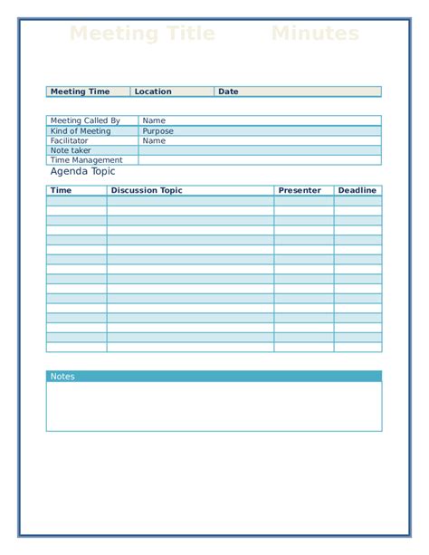 2023 Meeting Minutes Template Fillable Printable Pdf And Forms Handypdf