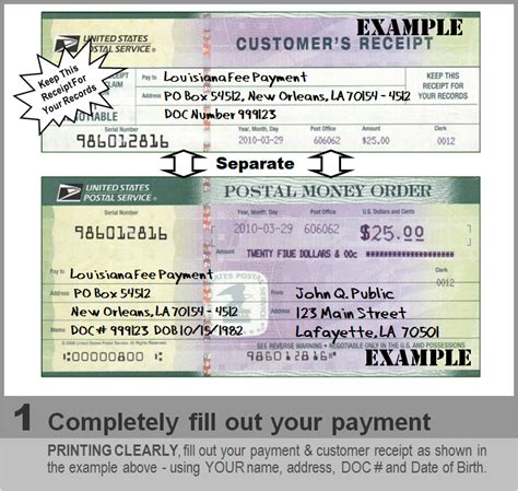 How to fill out a money order address. Fee Service Information