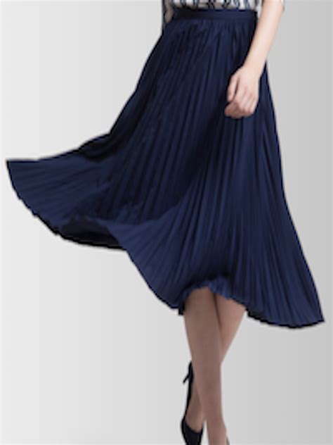 Buy Fablestreet Navy Blue A Line Knee Length Skirt Skirts For Women 13397734 Myntra