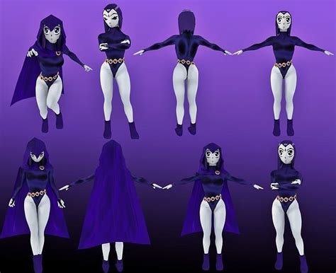 3d Model Raven Teen Titans Original Vr Ar Low Poly Rigged Cgtrader