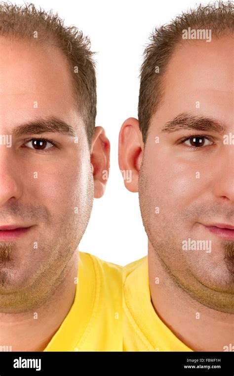 Two Sides Of A Face Stock Photo Alamy