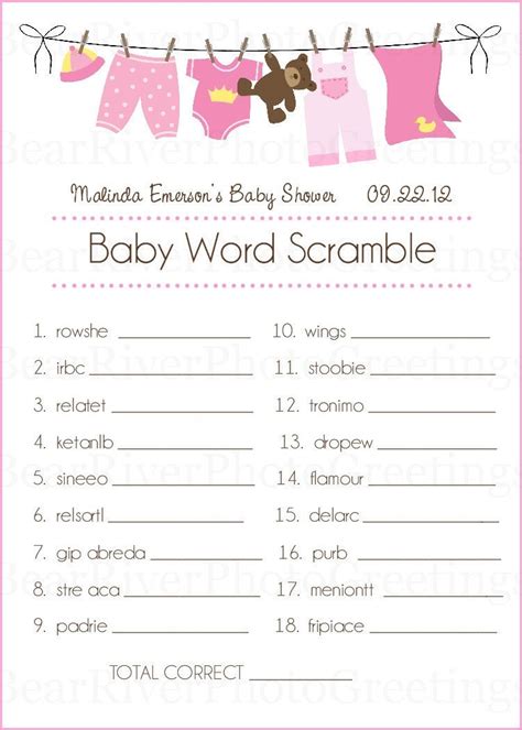 Free Baby Shower Games Printouts Activity Shelter Daily Best Recipes