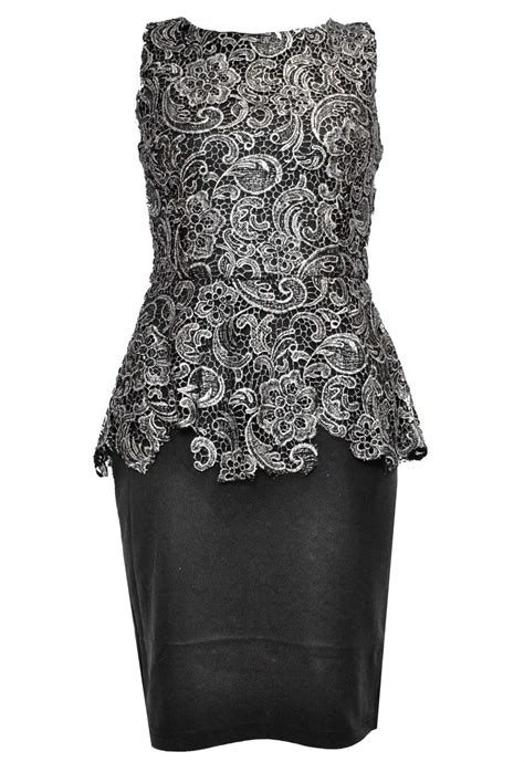 Melissa Lace Overlay Bodycon Dress In Silver Iclothing