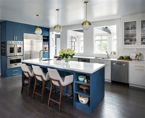 Whether you need a full pantry, a small cart. Blue Kitchen Ideas: Cabinets, Walls, and Counters