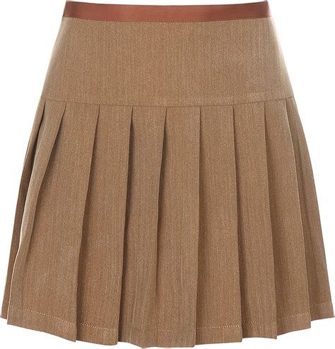 Skirts Khaki Preppy Style Pleated Womens High Waisted Mini Short Ladies