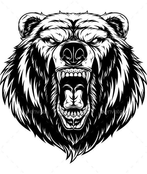 Head Of A Ferocious Bear Bear Tattoos Bear Tattoo Grizzly Bear Tattoos