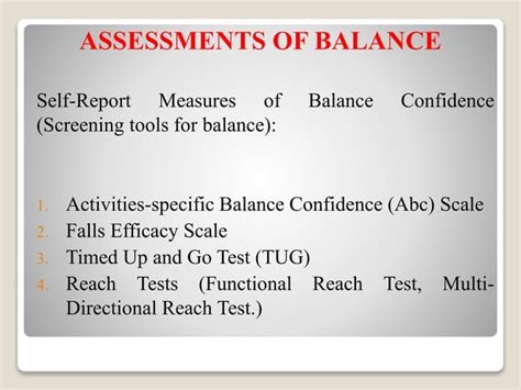 Assessment Of Balance