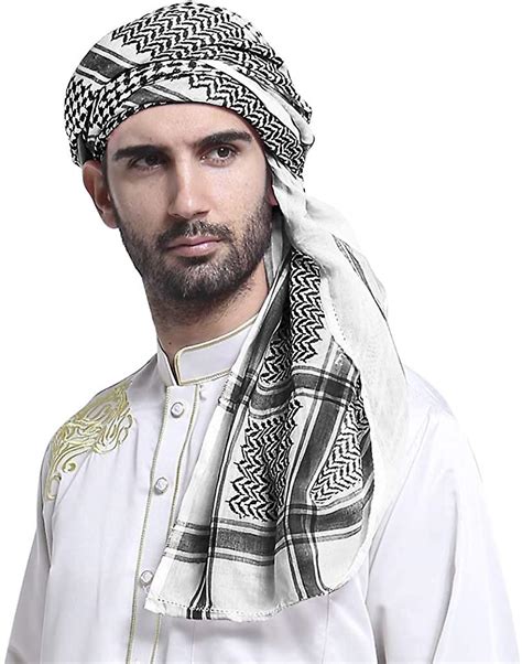 Arab Shemagh Headscarf Men Muslim Middle East Turban Cap Neck Wrap