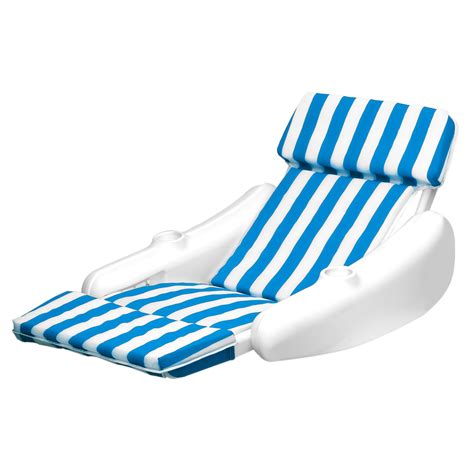 Swimline 10010 Sunchaser Swimming Pool Padded Floating Luxury Lounge Chair Blue Ebay