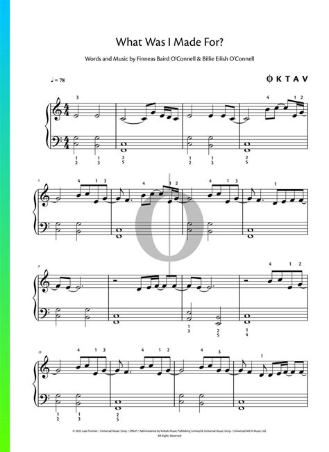 What Was I Made For Sheet Music From Barbie By Billie Eilish PDF