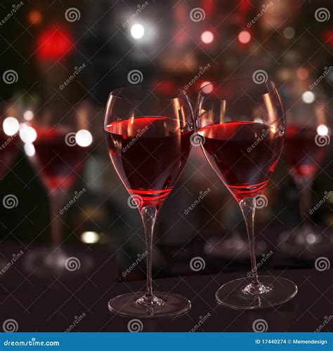 Two Glasses Of Red Wine In A Toast Render Stock Illustration Illustration Of Holiday Cheers