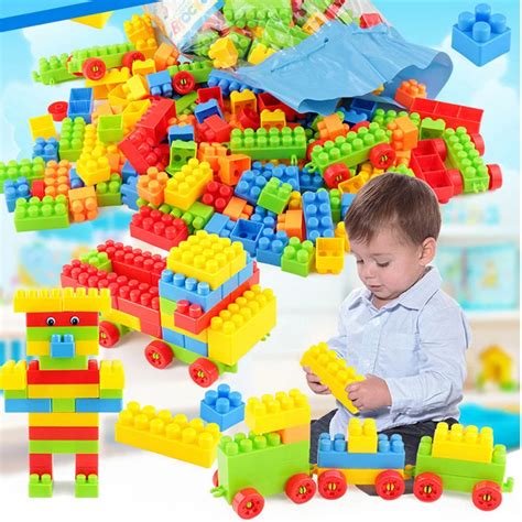185pcs Baby Building Blocks Plastic Square Kids Building Bricks Classic