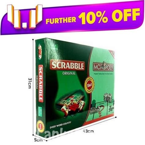 2 In 1 Monopoly And Scrabble Board Games Lankamarket