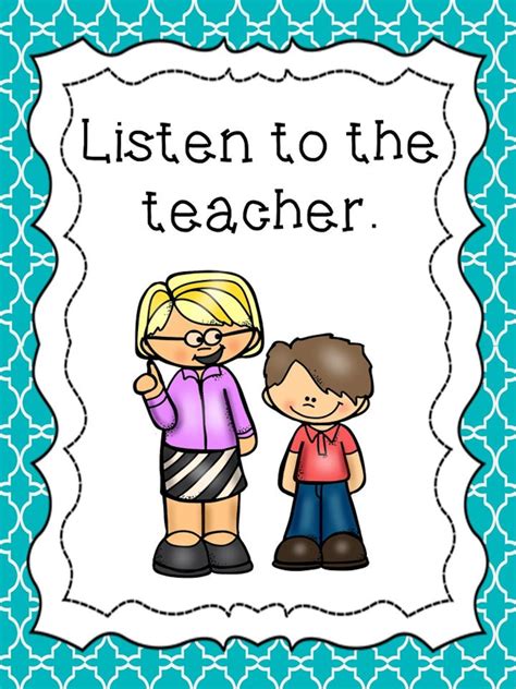 8 Printable Class Rules Posters Full Page Classroom Charts Etsy