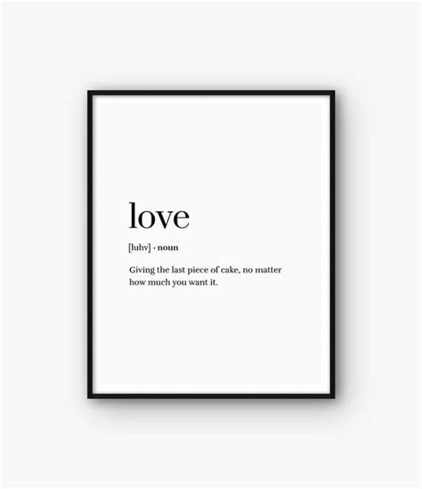 Love Print Love Definition Poster Love Dictionary Print