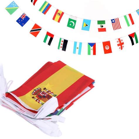 100 Random Countries 82 Feet String Flags 55x8 Inch Anley Flags