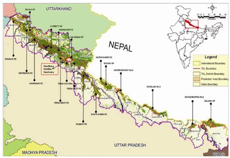 Map Of Terai Arc Landscape Modified From Ref 3 Download