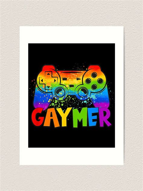 Gaymer Gay Pride Flag Lgbt Gamer Lgbtq Gaming Gamepad Art Print For
