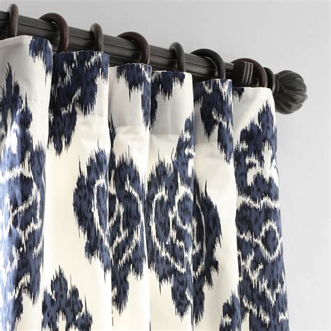 Get Ikat Blue Printed Cotton Curtain And Drapes
