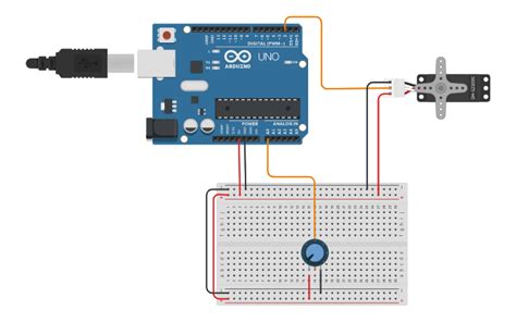 Circuit Design Servomotor Con Arduino Tinkercad