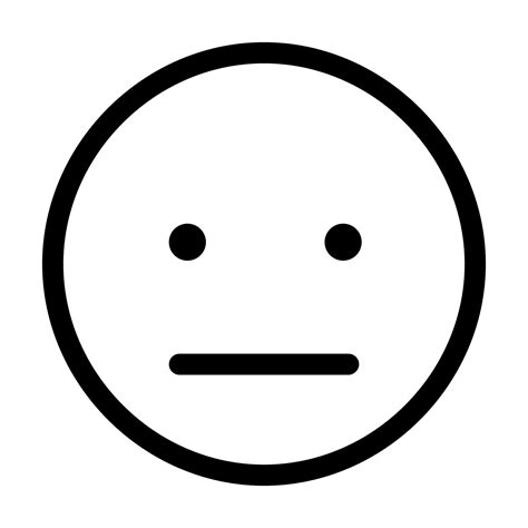 Straight Face Emoji Black And White Straight Face Png Clipart 2393866