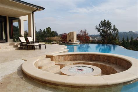 Infinity Pool And Sunken Fire Pit Fire Pit Next To Pool Infinity