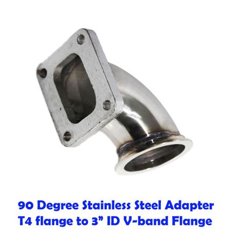 90 Degree Stainless Steel Adapter T4 Flange To 3” Id V Band Flange